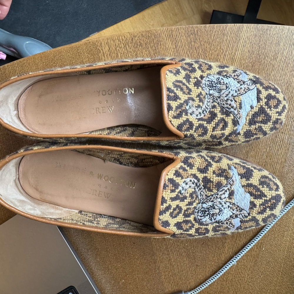 Stubbs & Wootton Leopard Pattern Loafers - Brown and Tan